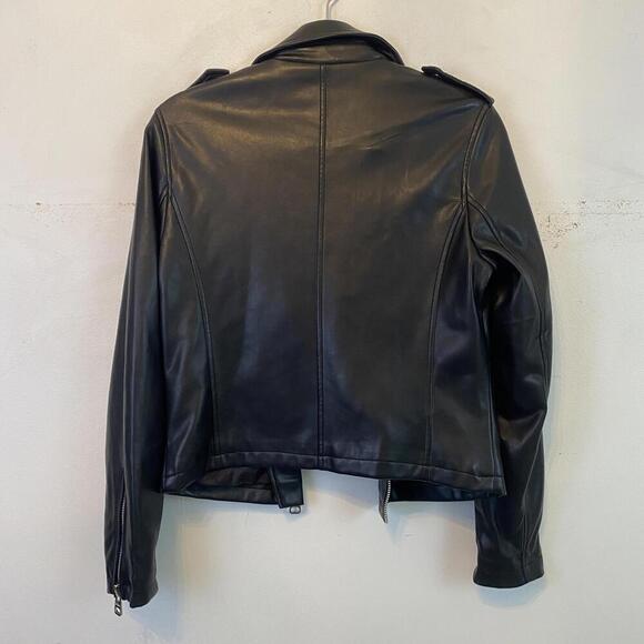 JAKKE black vegan leather Moto jacket - Picture 7 of 8